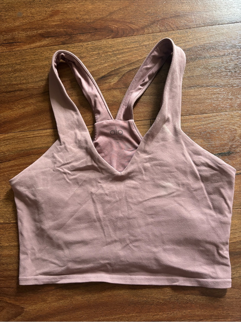 ALO Yoga Blush Pink Racerback Crop Top